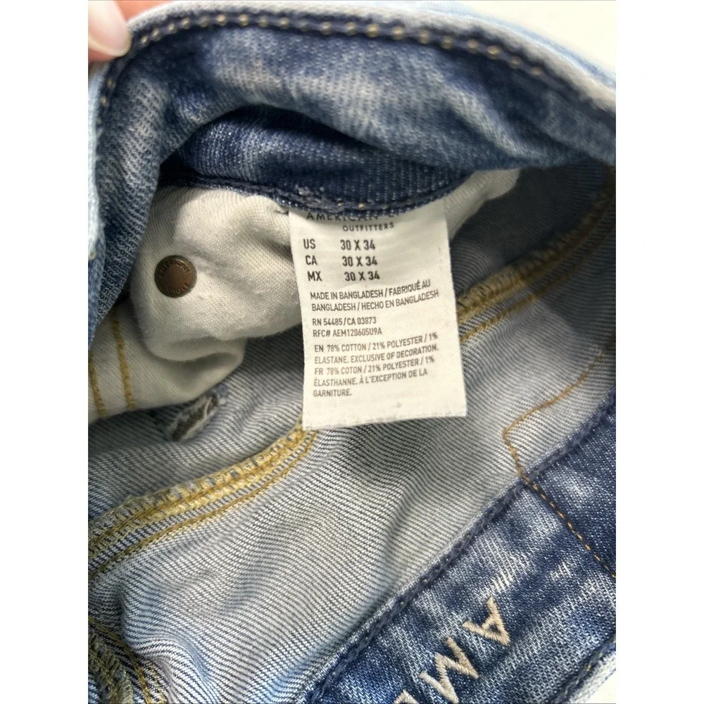 American Eagle Men's AirFlex Skinny Jeans 30x34 Distressed Next Level Denim